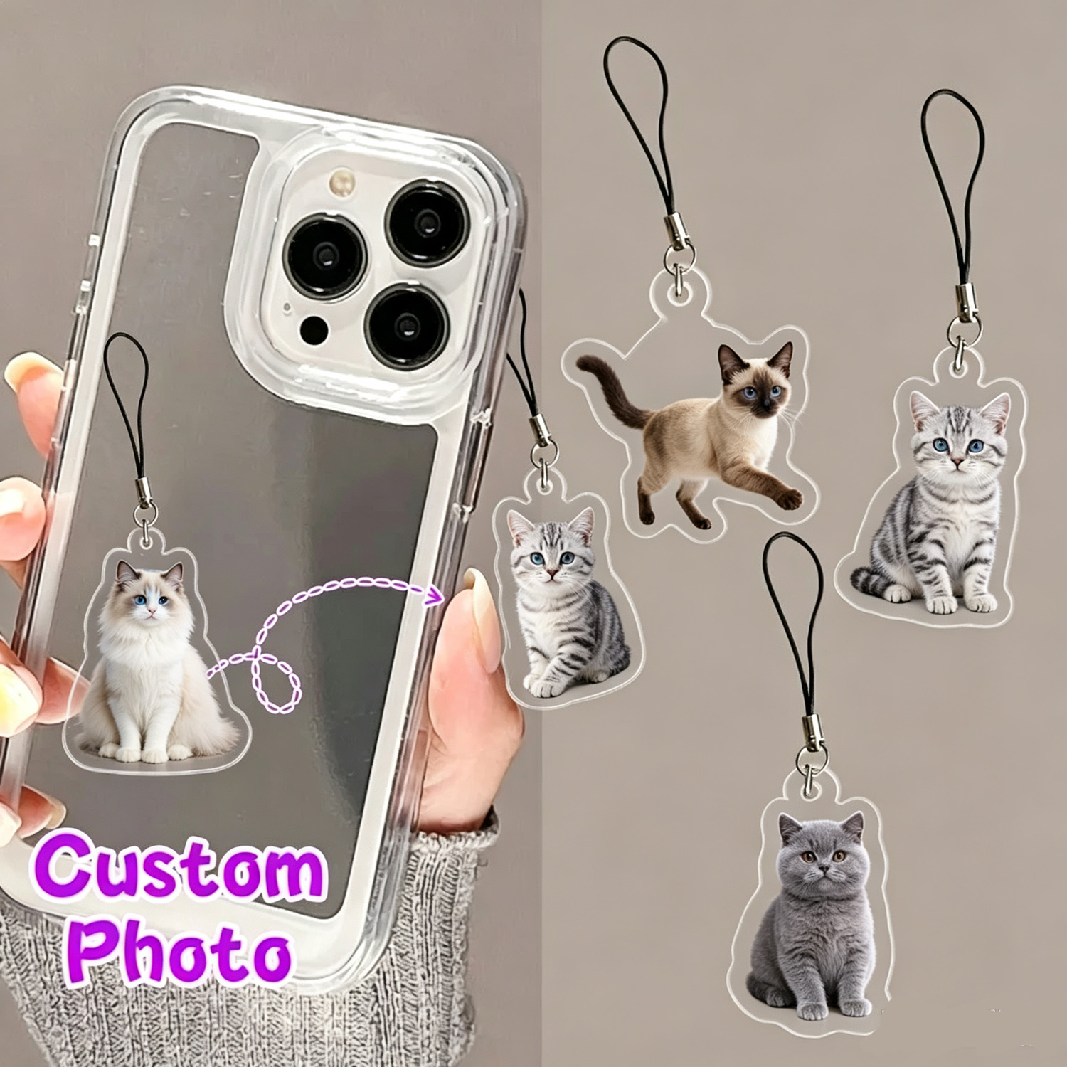 Custom Pet Portrait Phone Pend - Pet Portrait Custom ulasan dan harga
